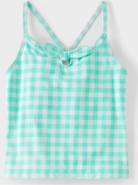 Kids Mint Gingham Tank Swim Top NWT
